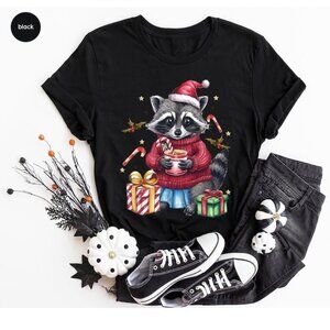 Christmas Racoon Shirt, Holiday Christmas Shirt, Christmas Racoon Tee